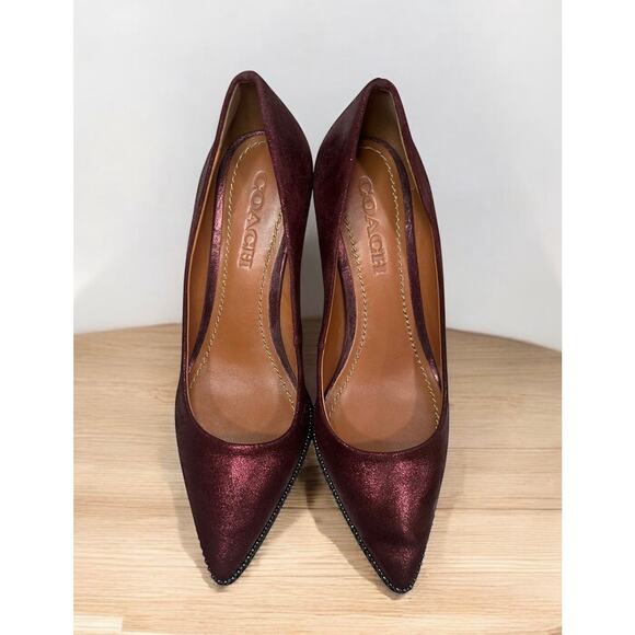 Coach G1226 Beadchain Glitter Suede Pump Size 8 - Picture 3 of 11